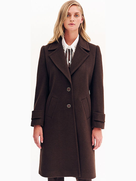 Women's Brown Coat with Belt