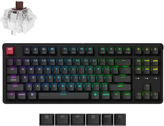 Keychron C3 Pro 8K C3PX-H3 Tastatură Mecanică Tenkeyless de Gaming cu Comutatoare Keychron Super Brown și Iluminare RGB (Engleză SUA)