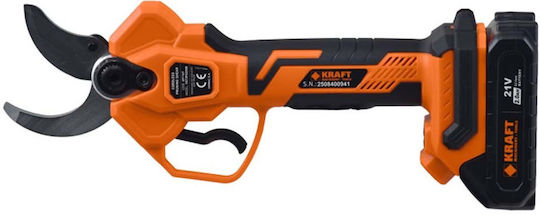 Kraft Pruning Shears Battery Brushless 21V 2x2Ah with Maximum Cutting Diameter 40mm