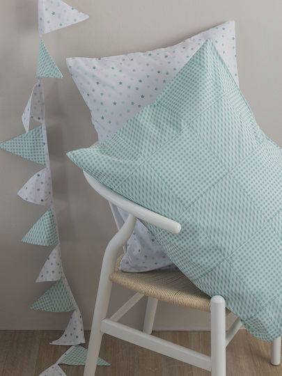 Palamaiki Set Kids Pillowcases Made of 100% Cotton 52x72cm Aqua