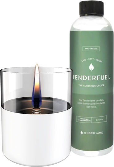 Gift Pack Set Tabletop Fire Pit Lilly 10 & Tenderfuel 1lt Tenderflame Burning Duration 9 10 Hours Tank Capacity 300ml Dimensions 10x11.5cm White Tf-600504