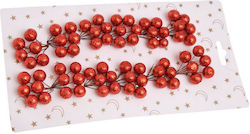 Ramură Materiale Pentru Creații DIY Fructe De Pădure Glitter Roșu 7cm 12 Bucăți