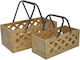 Holzhandwerksdekoration Korbchen Mit Griff 2 Stück