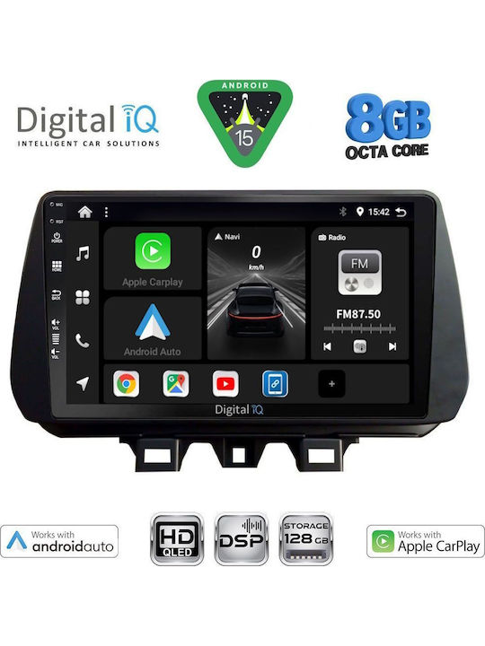 Digital IQ Auto-Audiosystem für Hyundai Tucson 2019 (Bluetooth/USB/AUX/WiFi/GPS/Apple-Carplay/Android-Auto) mit Touchscreen 9"