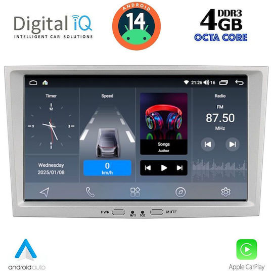 Digital IQ Ηχοσύστημα Αυτοκινήτου για Opel Corsa / Meriva / Tigra / Vectra 2004-2014 (Bluetooth/USB/AUX/WiFi/GPS/Apple-Carplay/Android-Auto) με Οθόνη Αφής 8"