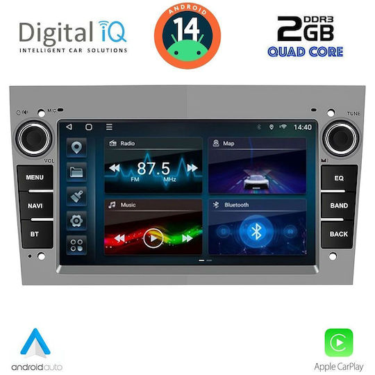 Digital IQ Car Audio System for Opel Corsa / Meriva / Tigra / Vectra 2003-2014 (Bluetooth/USB/AUX/WiFi/GPS/Apple-Carplay/Android-Auto) with Touch Screen 7"