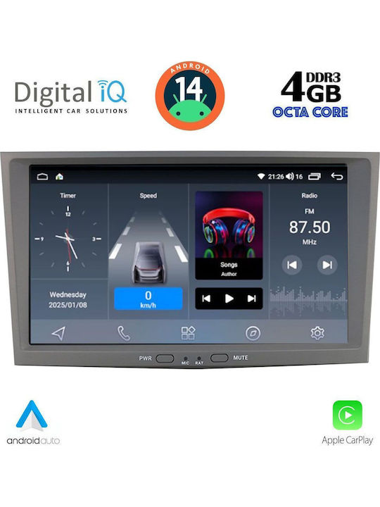 Digital IQ Car Audio System for Opel Corsa / Meriva / Tigra / Vectra 2004-2014 (Bluetooth/USB/AUX/WiFi/GPS/Apple-Carplay/Android-Auto) with Touch Screen 8"