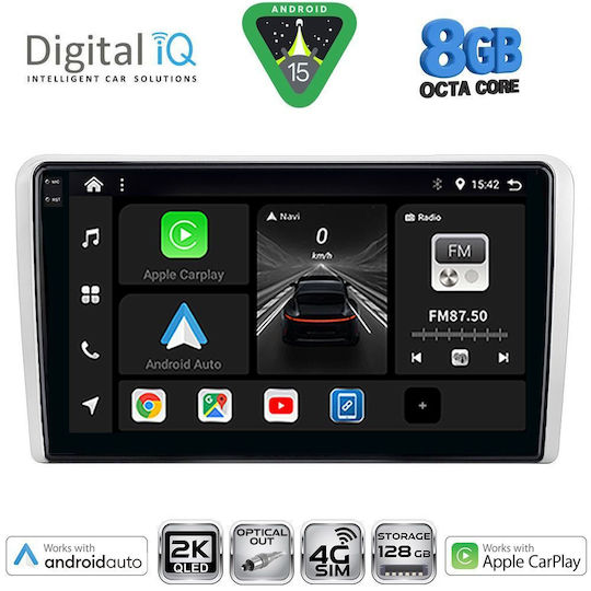 Digital IQ Car Audio System for Opel Corsa / Meriva / Tigra / Vectra 2004-2014 (Bluetooth/USB/AUX/WiFi/GPS/Apple-Carplay/Android-Auto) with Touch Screen 9"