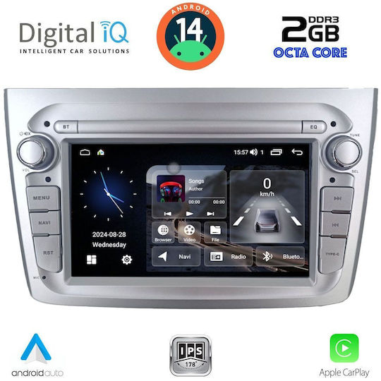 Digital IQ Car Audio System for Alfa Romeo Mito 2008-2018 (Bluetooth/USB/AUX/WiFi/GPS/Apple-Carplay/Android-Auto) with Touch Screen 7"