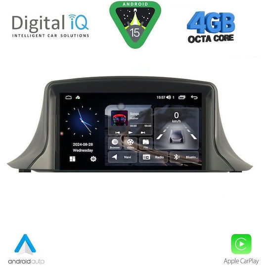 Digital IQ Car Audio System for Renault Megane 2009-2015 (Bluetooth/USB/AUX/WiFi/GPS/Apple-Carplay/Android-Auto) with Touch Screen 7"
