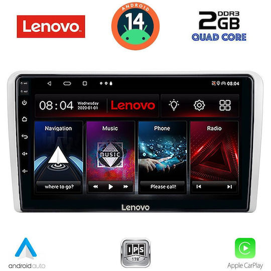 Lenovo Автомобилна Аудио Система (Блутут/USB/AUX/WiFi/GPS/Apple-Carplay/Android-Auto) с Тъчскрийн 9"