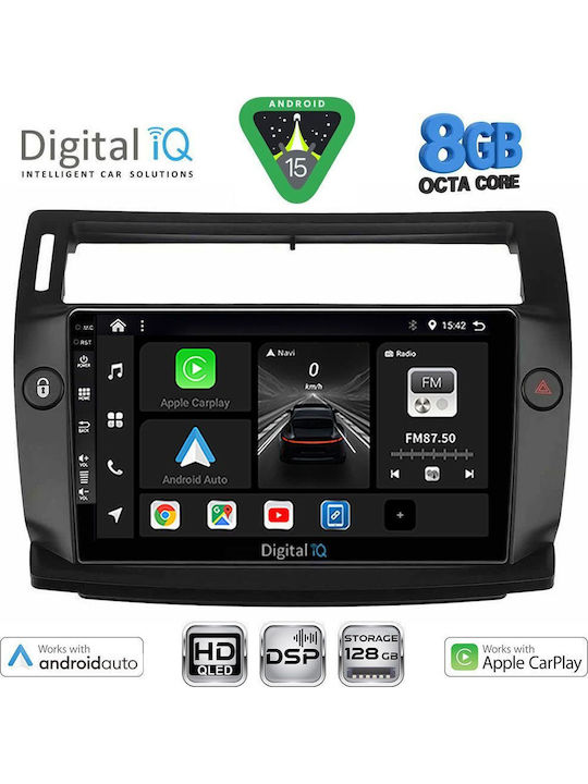 Digital IQ Car Audio System for Citroen C4 2004-2011 (Bluetooth/USB/AUX/WiFi/GPS/Apple-Carplay/Android-Auto) with Touch Screen 9"