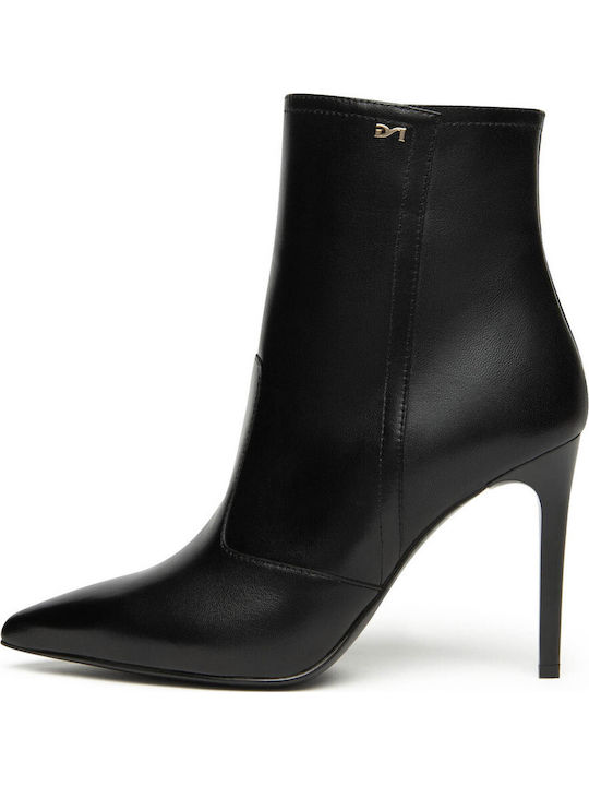 Leder Stiefeletten Damen Schwarz