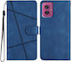 Wallet Case Stand Design Lines Motorola Moto G55 5G Blue