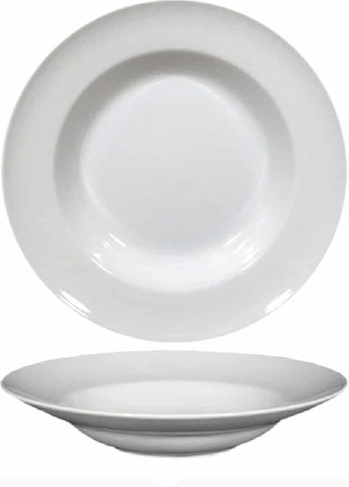 Saturnia Napoli Plate Soup made of Porcelain White with Diameter 23cm 6pcs
