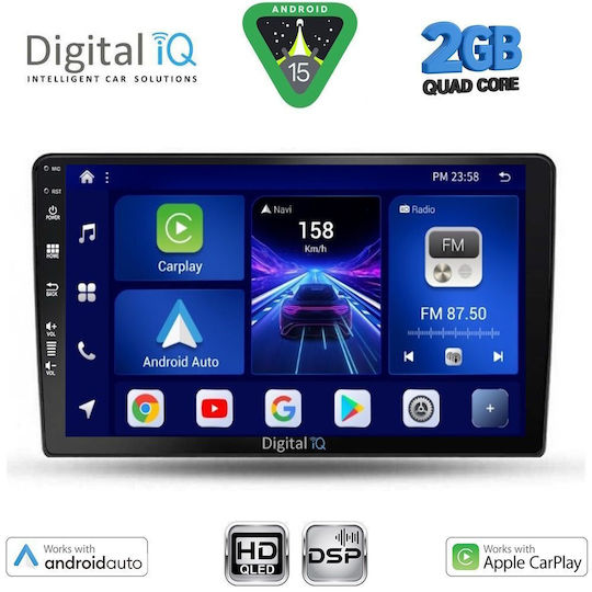 Digital IQ Car Audio System for Toyota Corolla Verso 2000-2004 (Bluetooth/USB/WiFi/GPS/Apple-Carplay/Android-Auto) with Touch Screen 9"