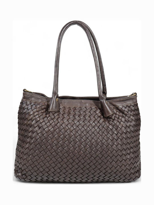 Passaggio Leather Кожена Дамска Чанта Шопър Пре...