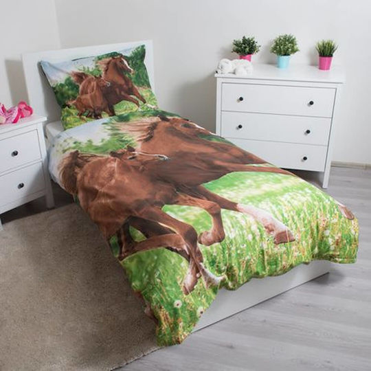 Halantex Set Kids Duvet Cover Cotton Green