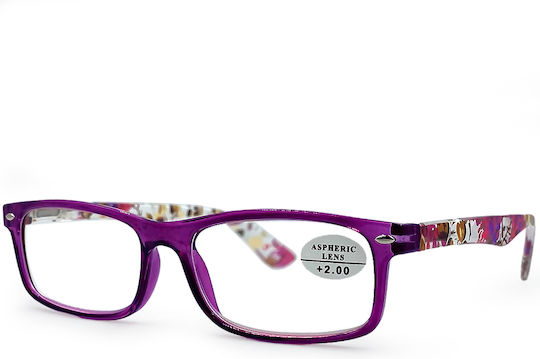Optosquad Women's Reading Glasses +2.00 in Purple color 7786-1