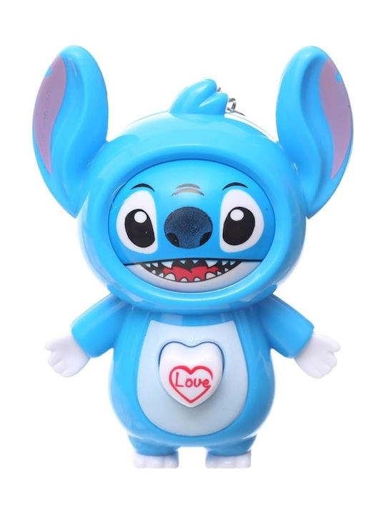 Schlüsselanhänger Stitch Gesichtsauswechslung 9,5cm Blau Manz-02-1