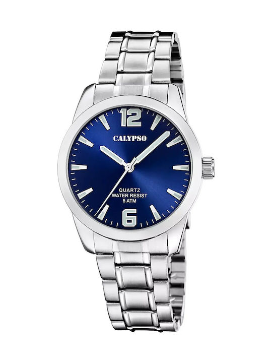 Calypso Γυναικείο Ρολόι Μπαταρίας με Ασημί Μεταλλικό Μπρασελέ