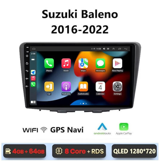 Ηχοσύστημα Αυτοκινήτου για Suzuki Baleno 2016-2022 (Bluetooth/USB/WiFi/GPS/Apple-Carplay/Android-Auto) με Οθόνη Αφής 9"
