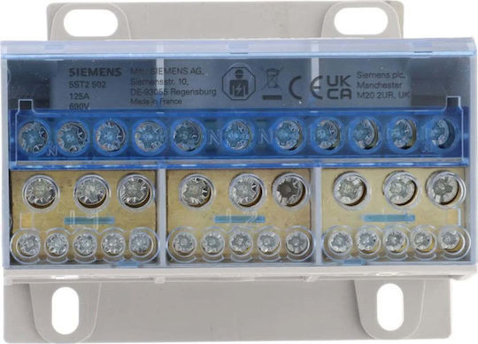 Разпределителен Блок 125a 3p 690v 1x25-35mm2 4x16mm2 7x10mm2 Din 5st2502