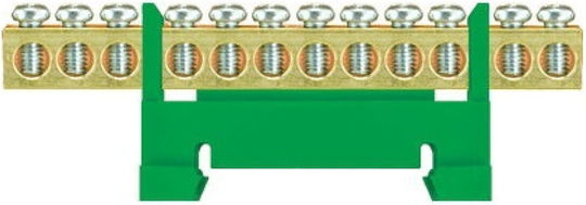 Low Rail Terminal Strip 12-Track Grüne Th35