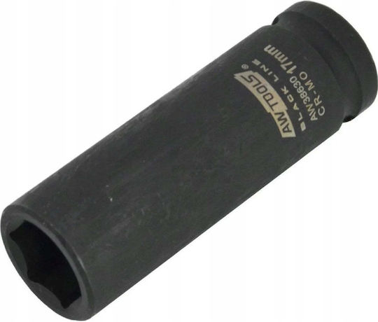 Awtools Impact Cap 6-ъгъл 1/2" Дълъг 13мм Черна Линия