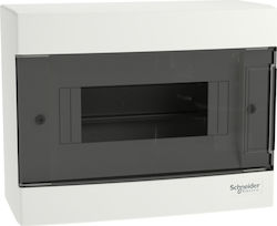 1x8 Surface Mounted Electrical Panel IP40 Easy9 EZ9EU-1-8-NT-T Door Transparent NEEZ9EUC108