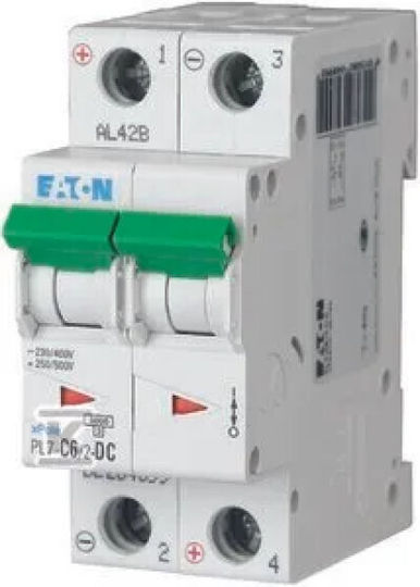 2P C 6A 10kA DC PL7-C6/2-DC Automatic Circuit Breaker Suppression Switch 264899