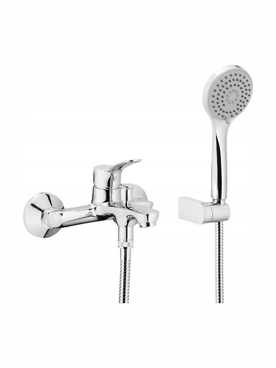 KFA Mixing Bathtub Shower Faucet Complete Set Silver