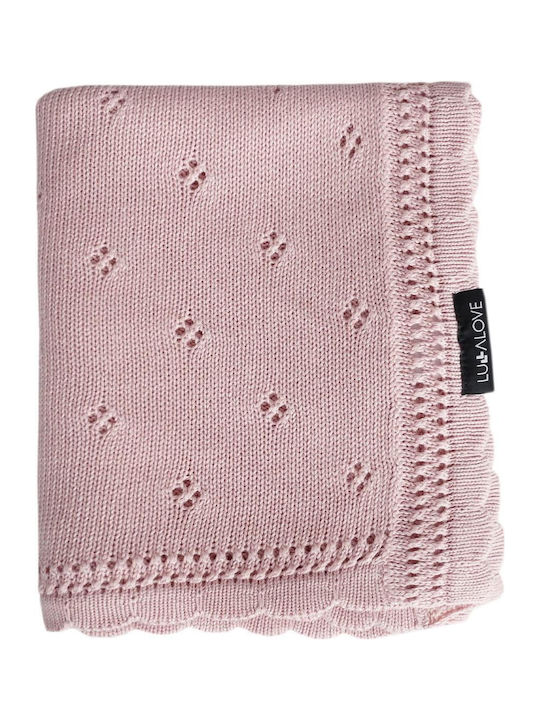 Lullalove Blanket Nursery Swaddling Blankets Knitted Pink 80x100cm