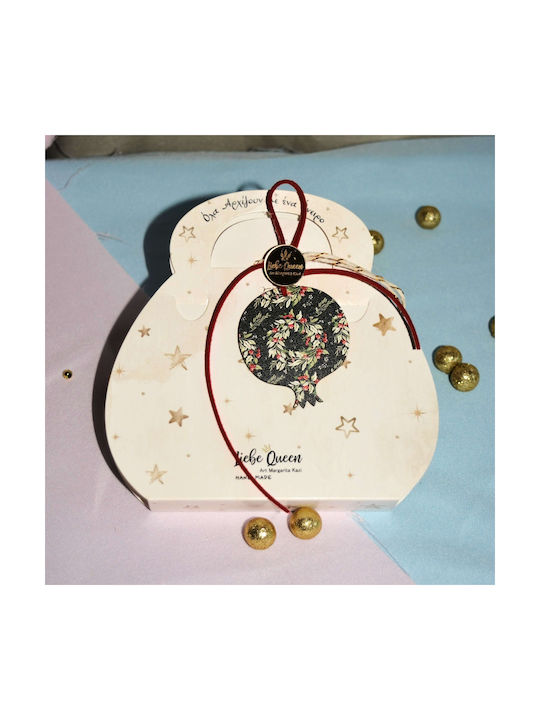 LiebeQueen Handmade Окачен Гоури Нар Черен от Дървο 1бр