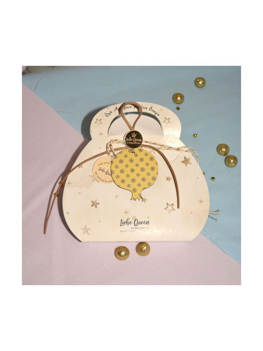 LiebeQueen Handmade Окачен Гоури Нар Жълт от Дървο 1бр