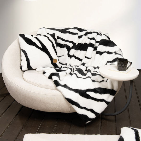 Nima Sebra Furry Blanket Sofa 130x170cm White Black