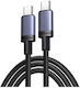 Ugreen USB 2.0 Cable USB-C male - USB-C 100W PD Γκρι 1m 65832