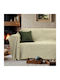 Lino Home Velora Three-Seater Sofa Throw Chenille 180x300cm Olive Green