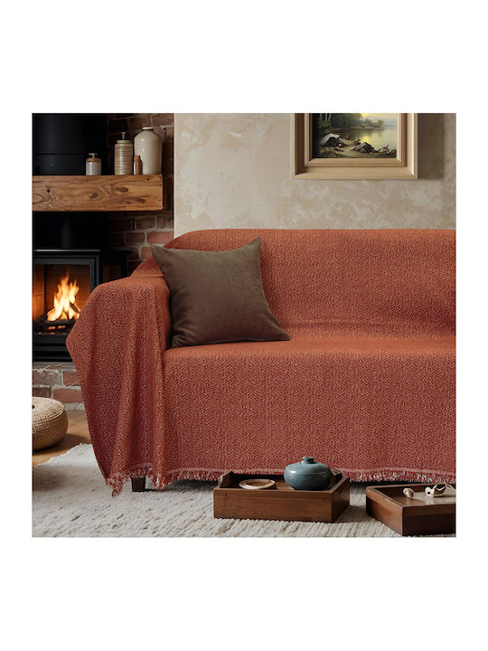 Lino Home Boxi Ριχτάρι Πολυθρόνας Chenille 180x180εκ. Κεραμιδί 3000004513