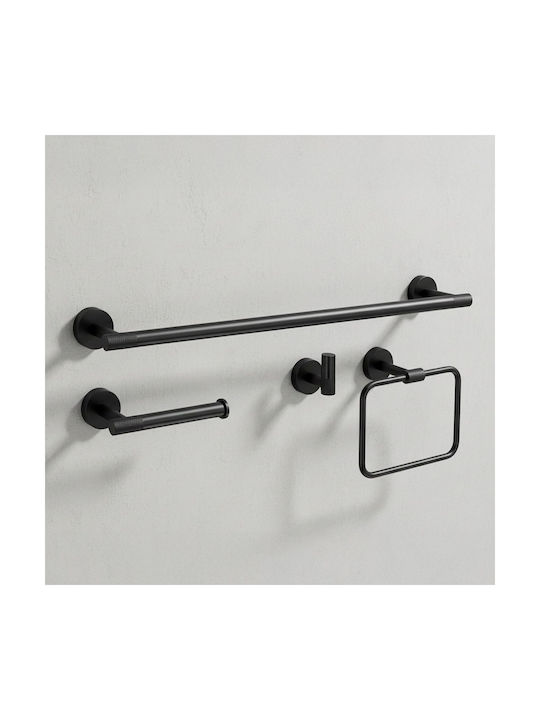 Rea Grid Badezimmerzubehör-Set Metall Schwarz 4...