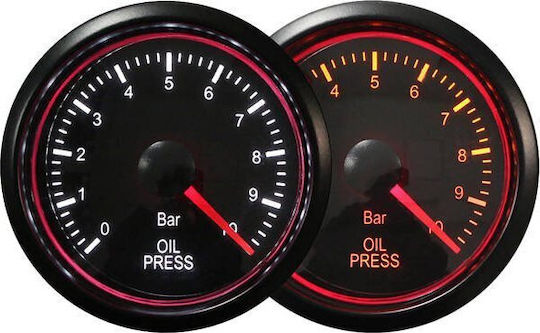 Auto Gauge Αναλογικό Όργανο Ρολόι και Πίεση Λαδιού Αυτοκινήτου 52mm