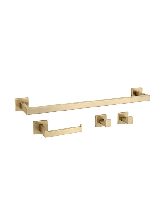 Rea Rio Metal Gold Bathroom Accessory Set 4 Pieces