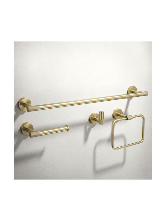 Rea Grid Badezimmerzubehör-Set Metall Gold 4Stücke