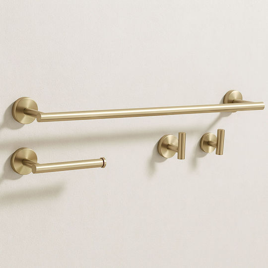 Rea Ari Badezimmer-Accessoire-Set Metall Gold 4Stück