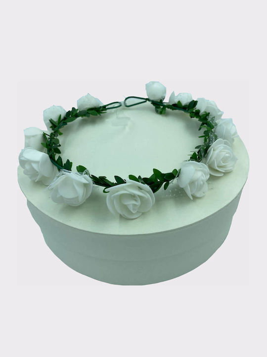 Accessories Hair Wreath Roses White Flower Girl Flora