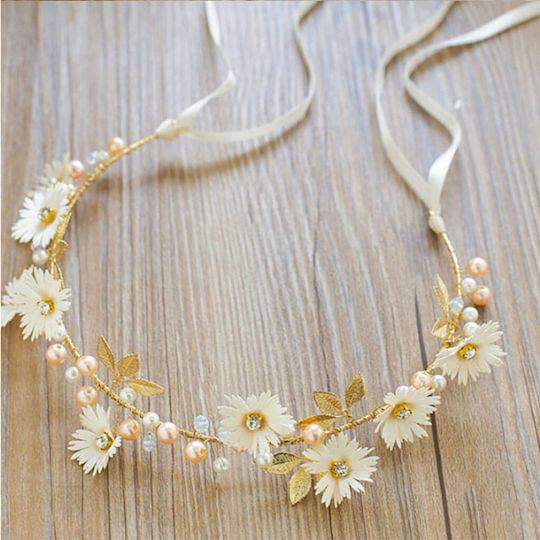 Hair Decoration Gold or Flowers Leaves Pearls Margarita