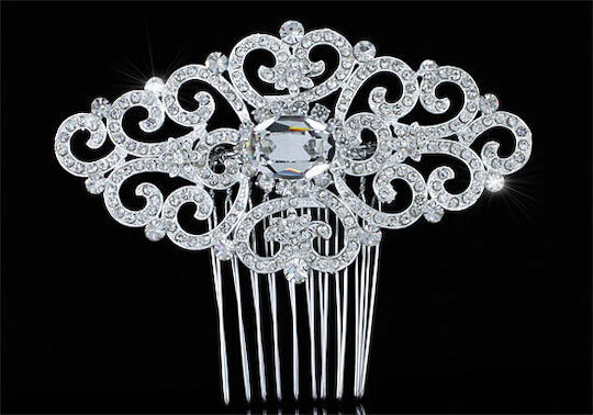 Beautiful Elegant Bridal Hair Comb Art Deco Vintage Swarovski Crystals 10 X 5.5 Cm Bonnie