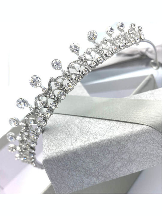 Silver-Plated Beautiful Vintage Design Bridal Wedding Tiara Shiny Crystals Heavenly