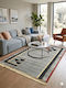 Louvro Rug Rectangular with Fringes Blue/black