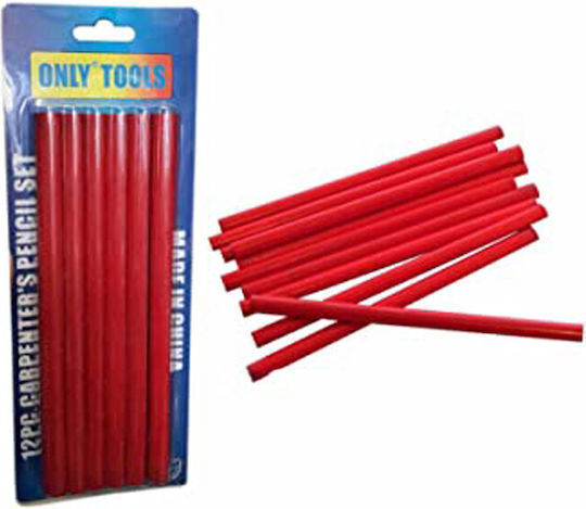 Подредба Моливи За Дърводелци Only Tools H0648a 12 Бройки Червени B087175l6a Оем